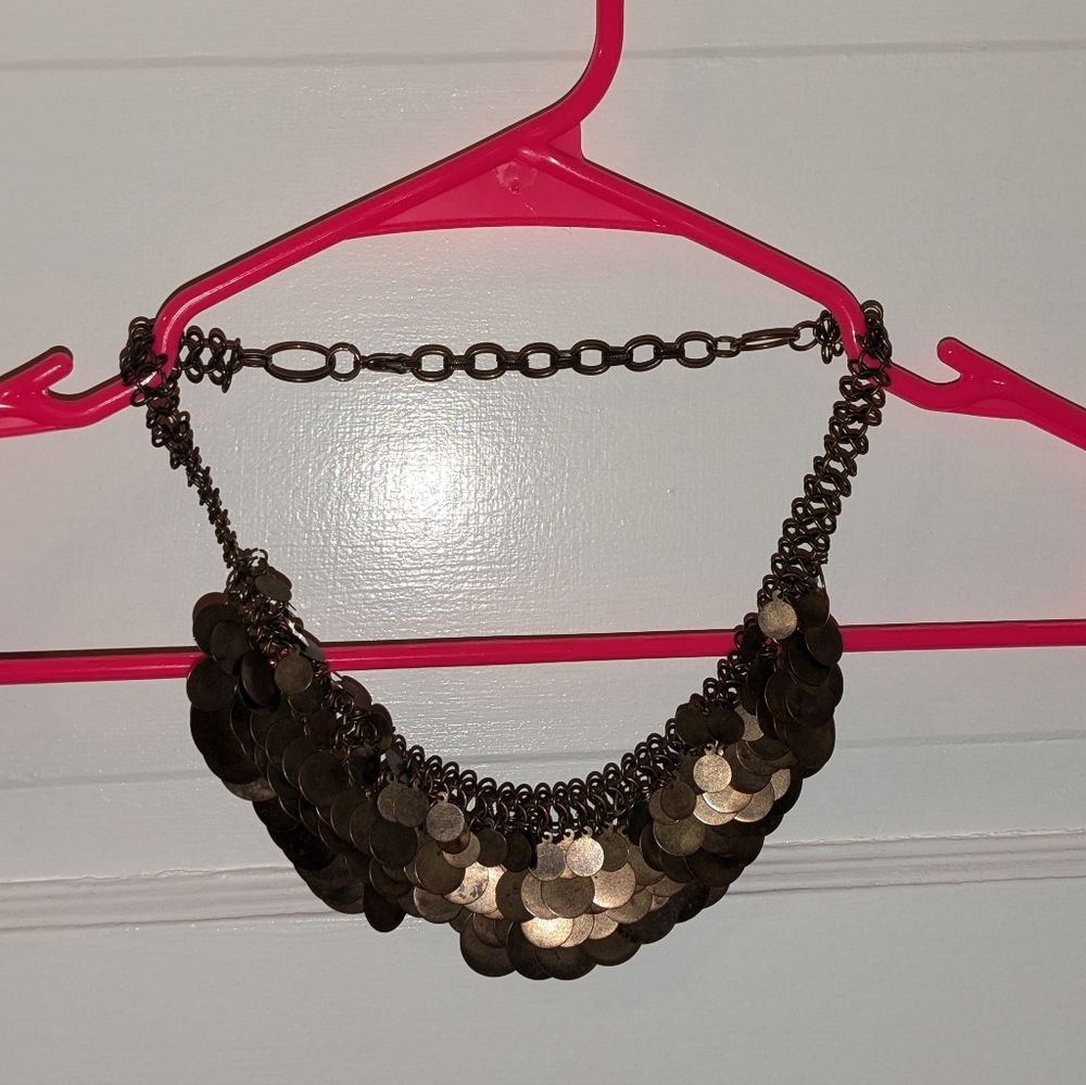 Anthropologie gold coin necklace